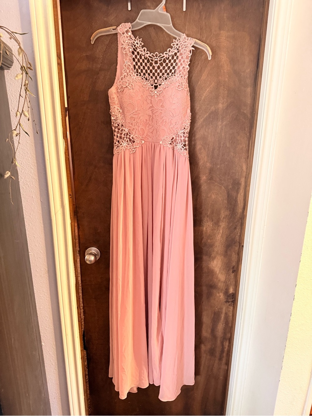 City Triangles Blush Pink Dress with Gold Script Label